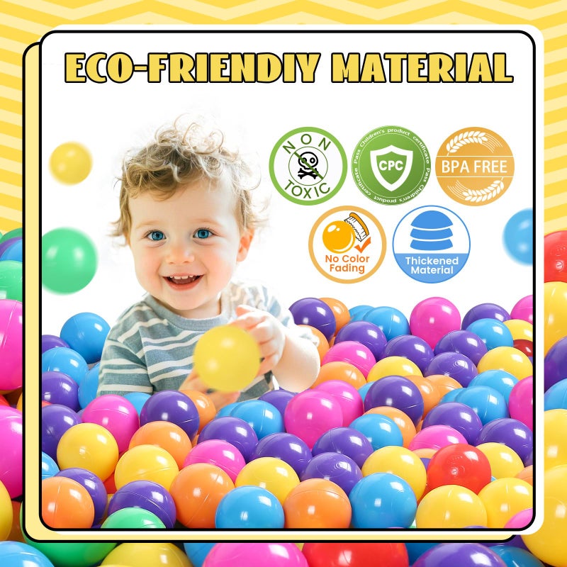 TRENDBOX 100 Ball Pit Balls Colorful Ocean Ball for Babies Kids Children Soft Balls for Birthday Parties Events Playground Games Pool - 2.2 inches - Image 2